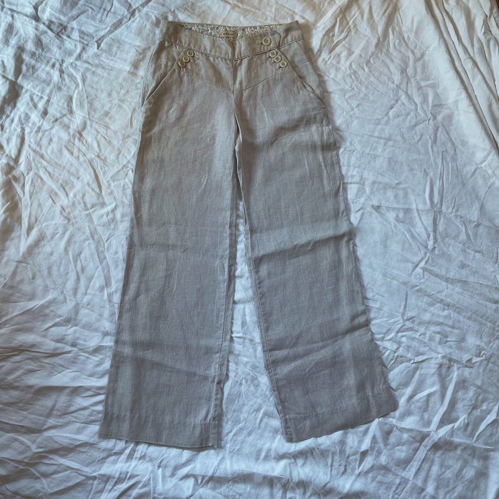 Anthropologie Elevenses Linen Pants